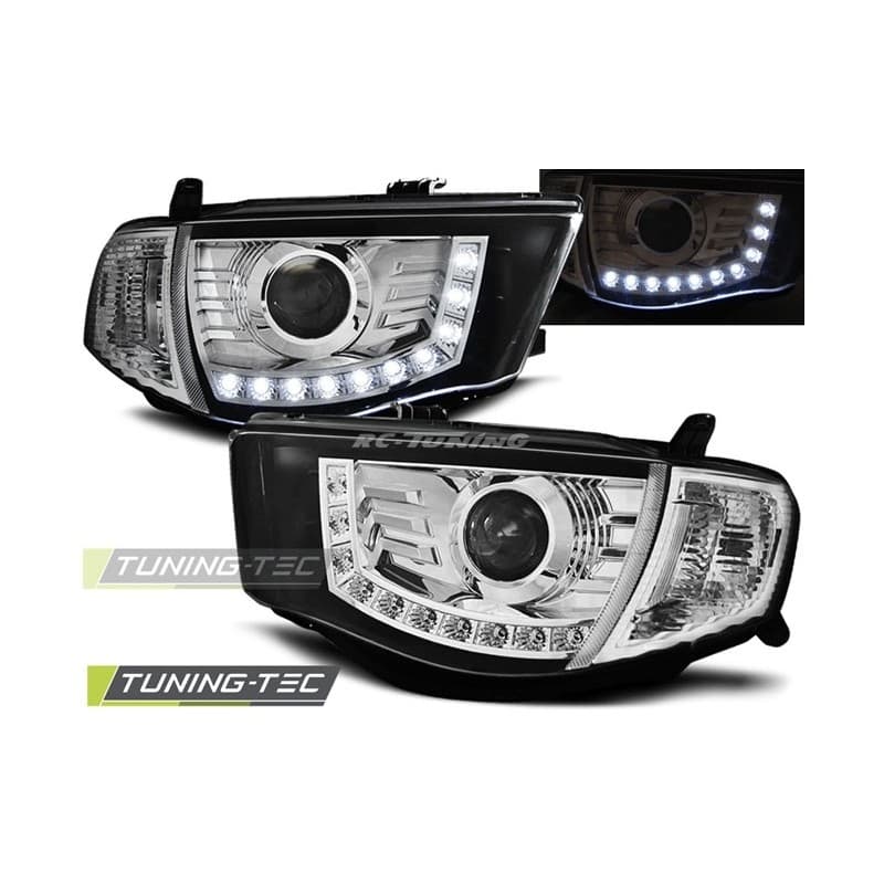 Phares Avant Daylight Mitsubishi L200 06-10 Chrome