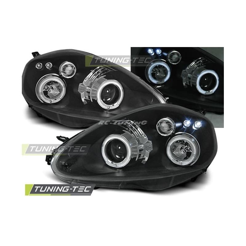 Phares Avant Angel Eyes Fiat Grande Punto 09.05-09 Noir