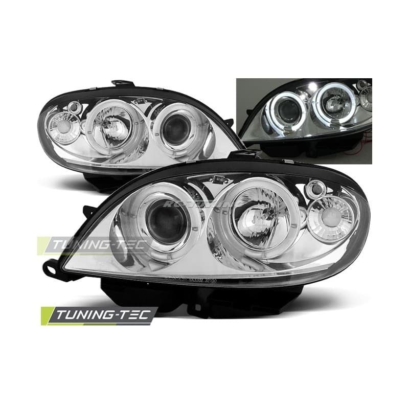 Phares Avant Angel Eyes Citroên Saxo 09.99-06.03 Chrome