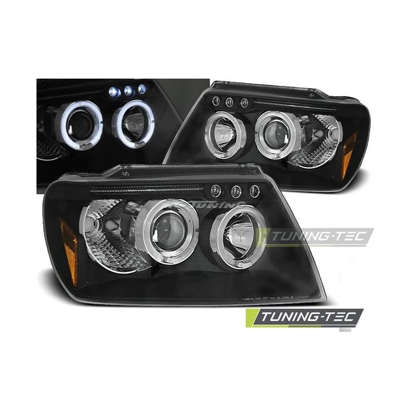 Phares Avant Angel Eyes Chrysler Jeep Grand Cherokee WJ 99-05.05 Noir
