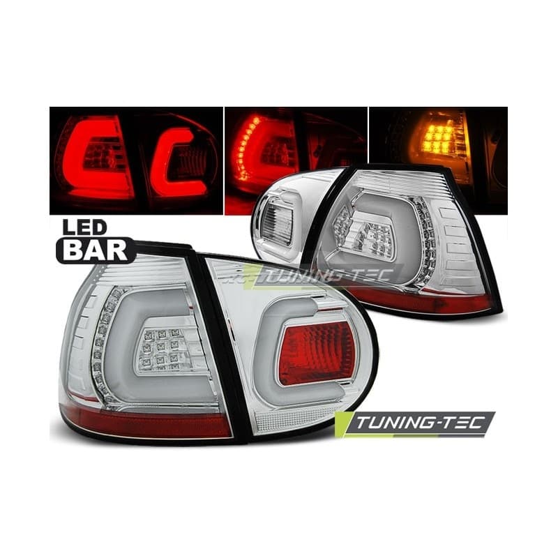 Feux Arrière VW Golf 5 10.03-09 à Leds/Lightbar Chrome