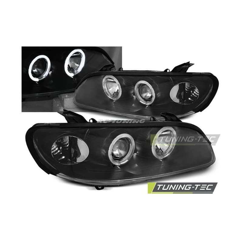 Phares Avant Angel Eyes Opel Omega B 04.94-08.99 Noir