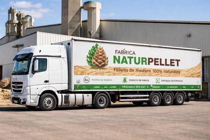 2 Camiões Completos de Pellets Naturpellet ENplus A1 – 48 Paletes (Sacos 15 kg)