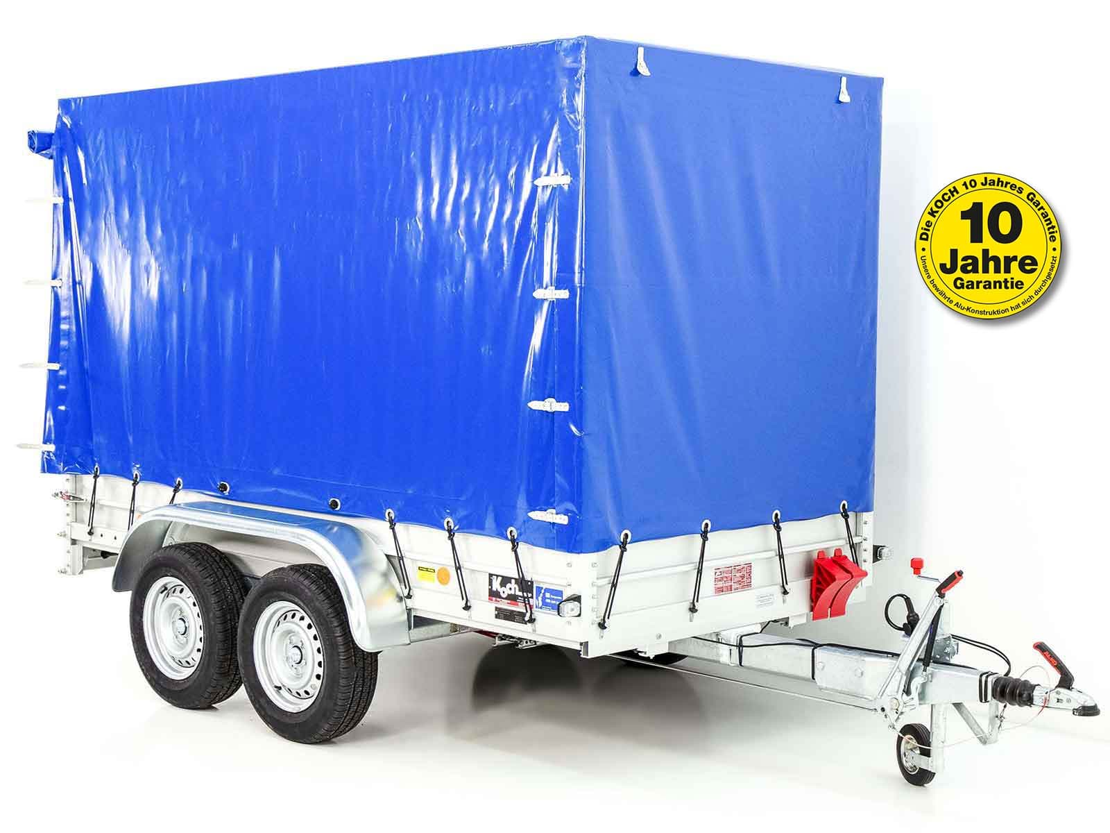 Anhänger mit Plane 150x300cm 2600kg | Typ 7.26 | Hochplane 180 cm – Blau - Neu