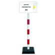 Poteau PVC Rouge/Blanc sur socle lesté 3kg avec support