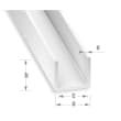 Profilé U 12 x 10 x 10 x 1 mm - PVC blanc