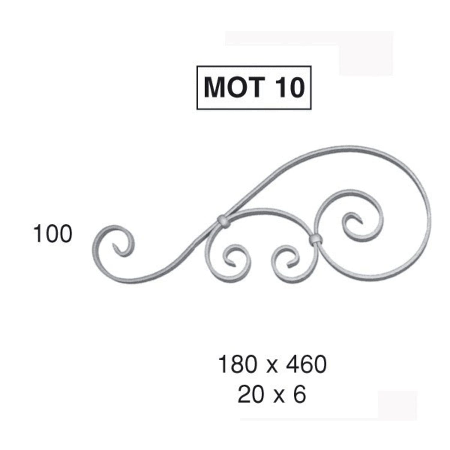 Motif 10 plat 20 x 6 hauteur 460 x 180