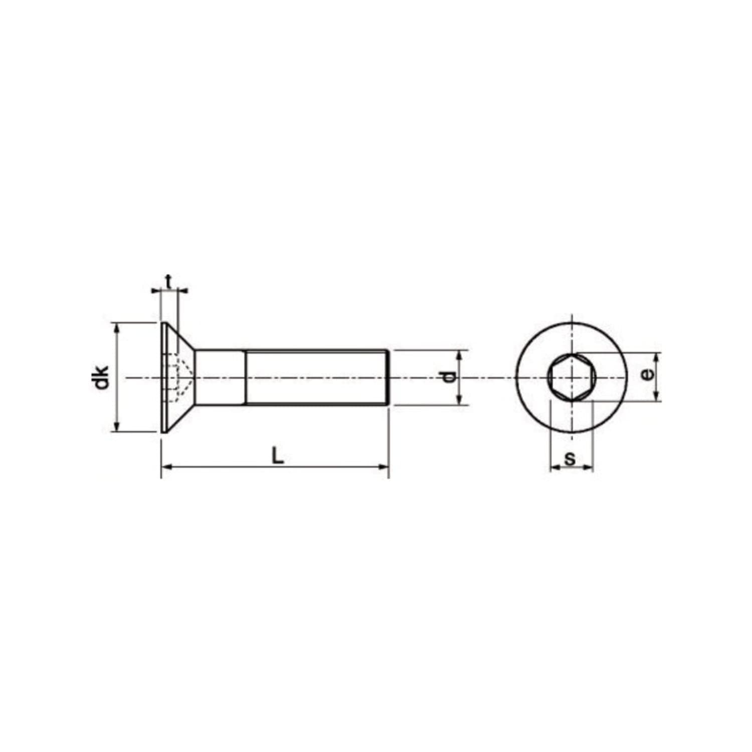 Vis tĂȘte fraisĂ©e 6 pans creux (FHC) M6 x 30 mm - Inox A2