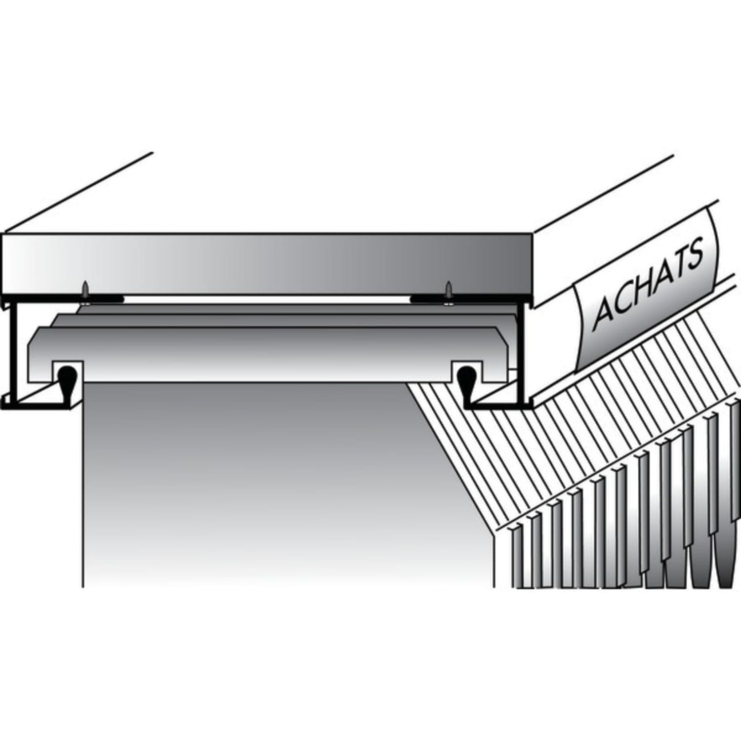Profil dossiers suspendus 221 alu. anodisé argent
