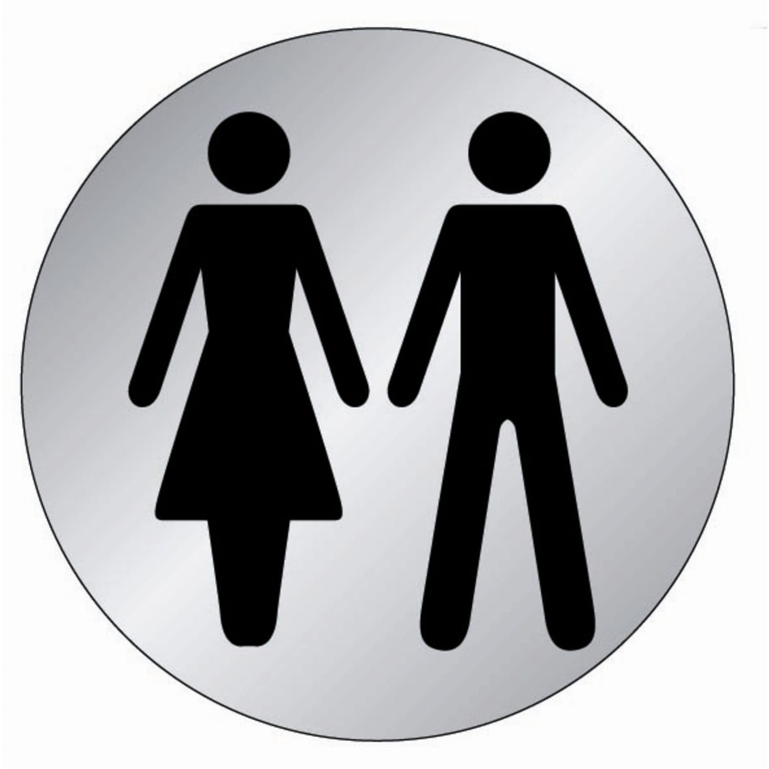 Plaque ronde alu - Toilettes H/F