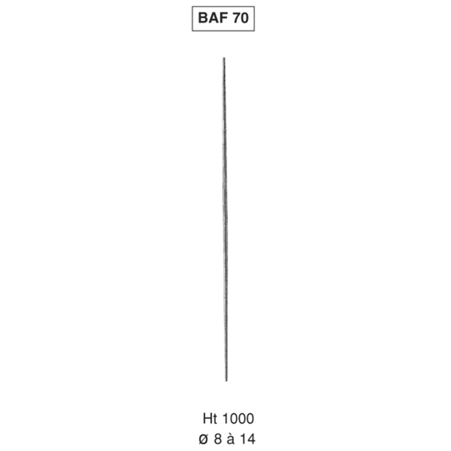 Barreau fantaisie 70 rond 14 hauteur 1000