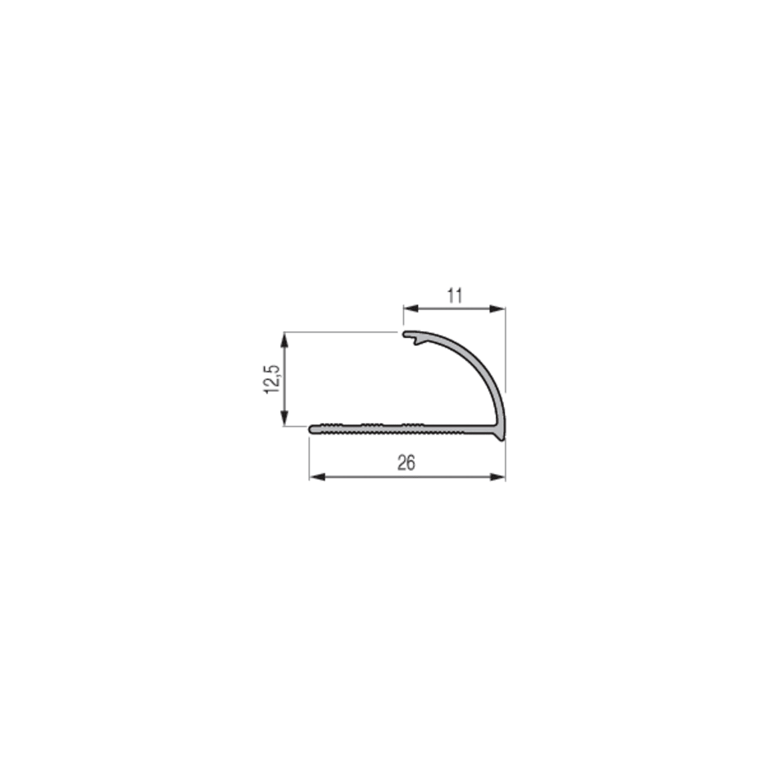 Quart de rond ouvert PVC blanc 12.5 mm