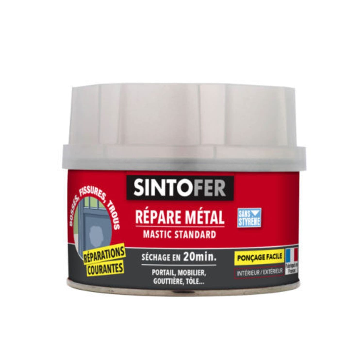 Mastic standard + durcisseur RÉPARE MÉTAL - Blanc
