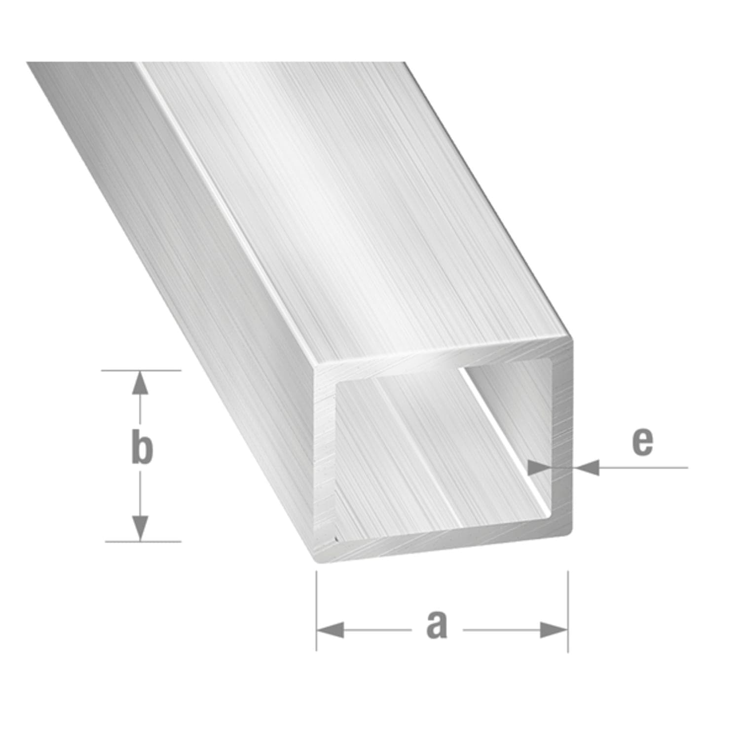 Tube rectangulaire 50 x 30 x 1,2 mm - Alu anodisé brillant