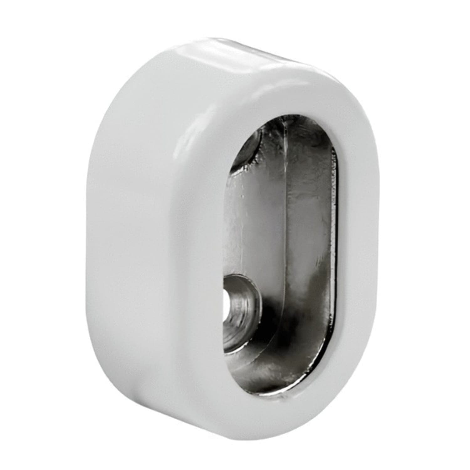 Enjoliveur ouvert ovale pour tube 30 x 15 mm - Blanc
