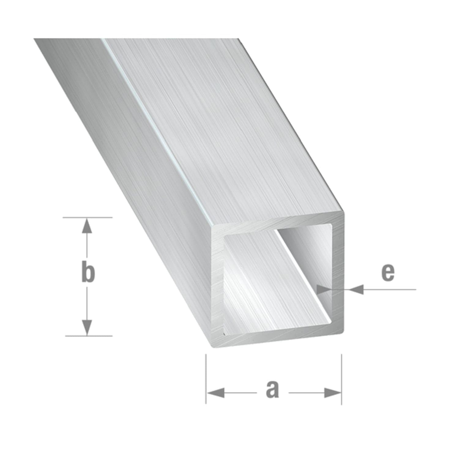 Tube carré 10 x 10 x 1 mm - Aluminium brut