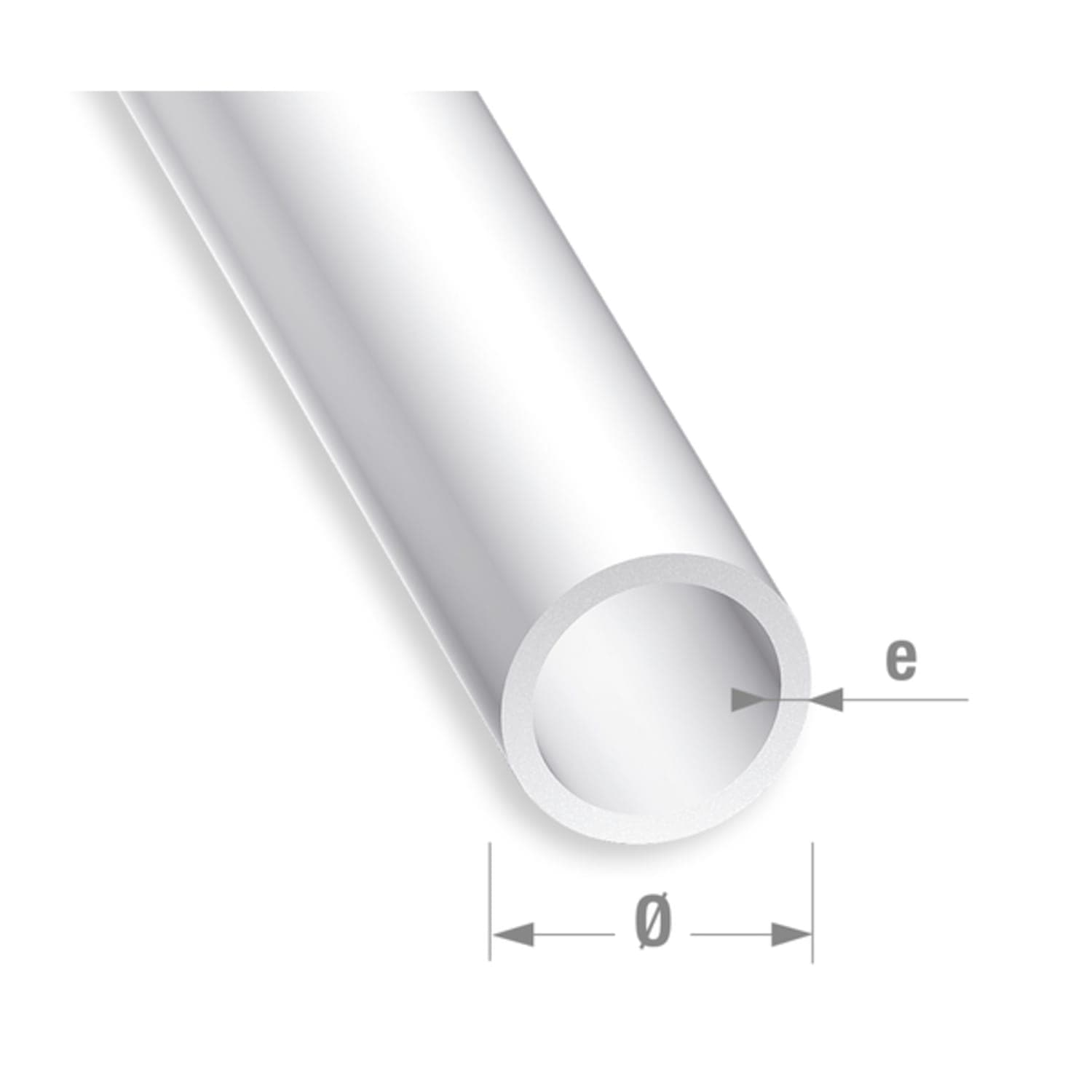 Tube rond Ă8 x 1,5 mm - Composite blanc