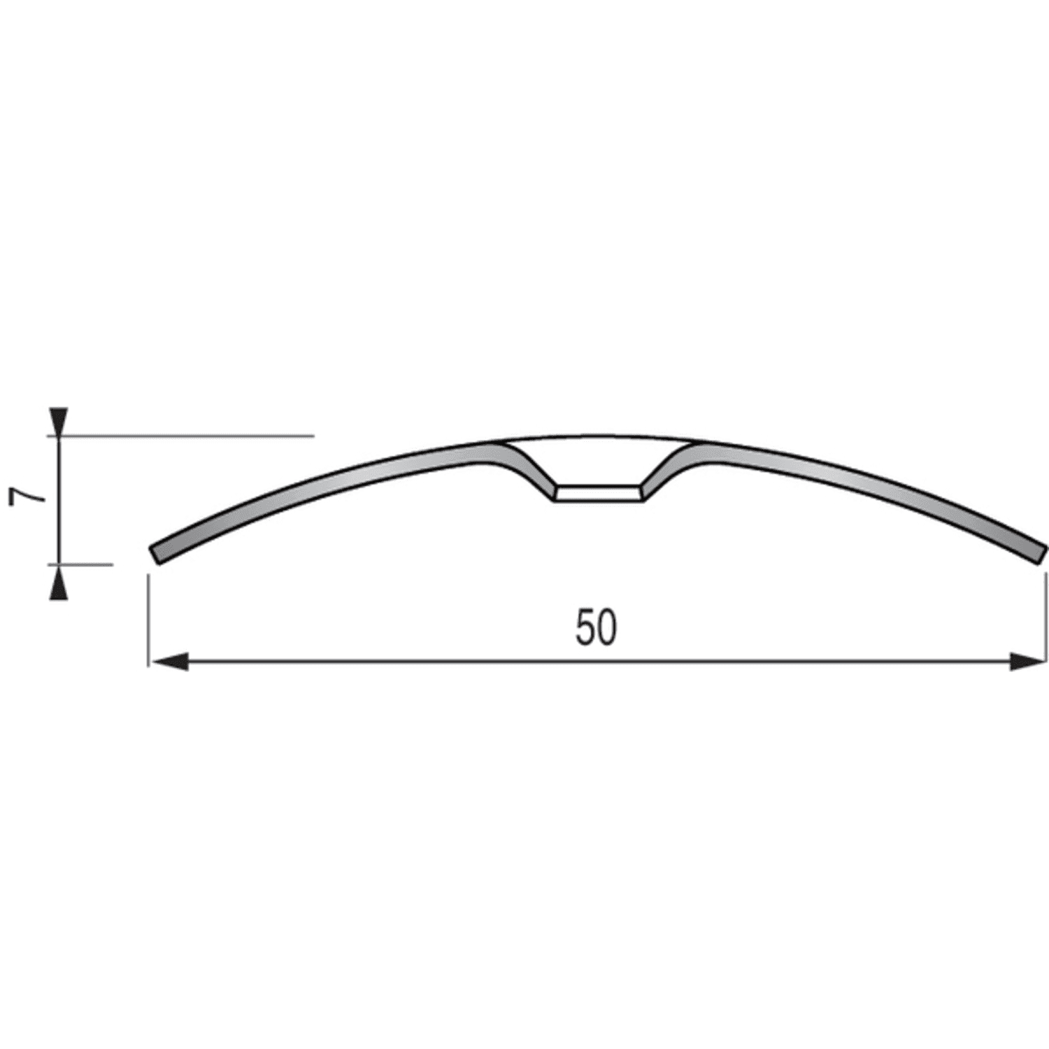 Seuil plat Ă visser 50 x 2700 mm - Inox brillant