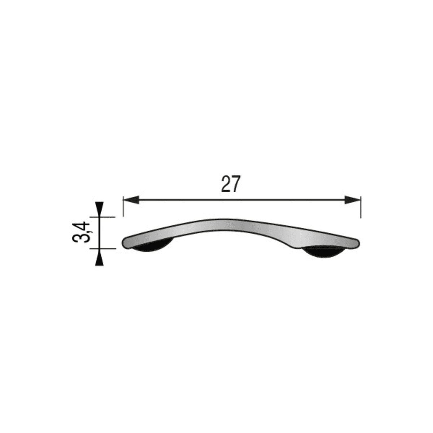 Seuil plat PRESTO Premium 27 x 930 mm - Titane brossé