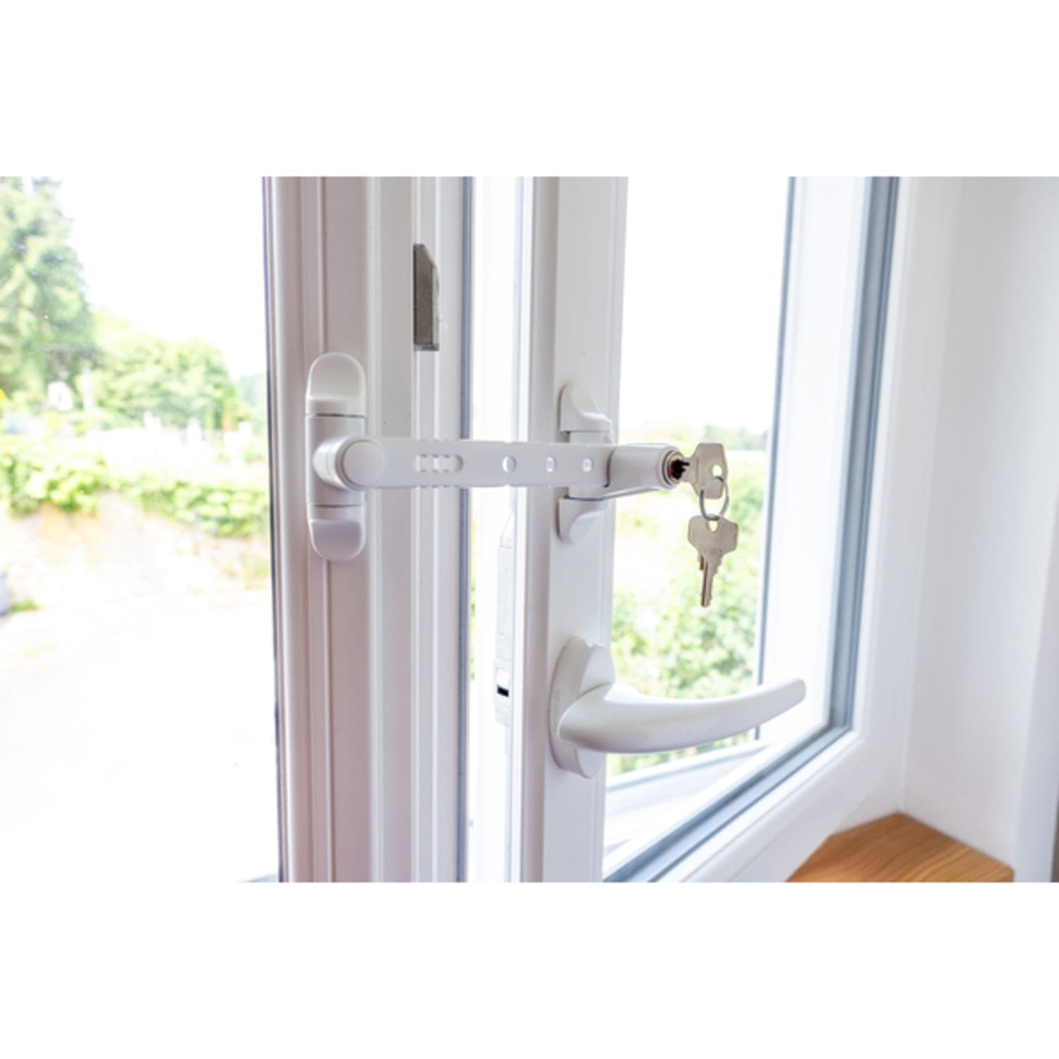 Entrebâilleur sécurité pour fenêtre AIRLOCK à clé - Chromé