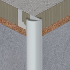 Quart de rond ouvert métallique 10 mm alu naturel 2.5 m