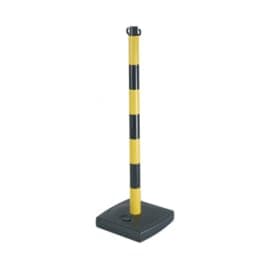Poteau PVC 0.90 m jaune/noir à lester 4 kg