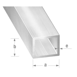 Tube rectangulaire 40 x 60 x 1 mm - Alu anodisé brillant
