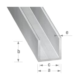Profilé U 20 x 10 x 17 x 1.5 mm - Aluminium brut