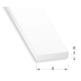 Profilé plat 19 x 3 mm - PVC blanc