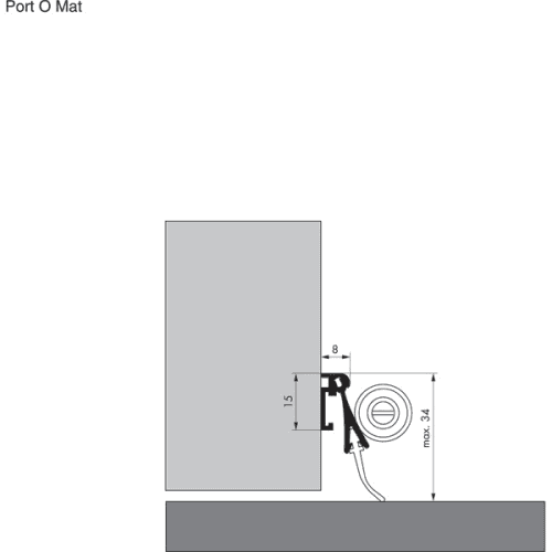 Bas de porte pivotant POM2 alu. 93 cm