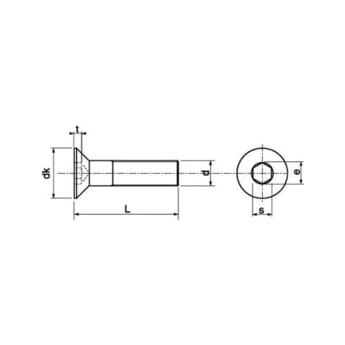 Vis tĂȘte fraisĂ©e 6 pans creux (FHC) M6 x 25 mm - Inox A2