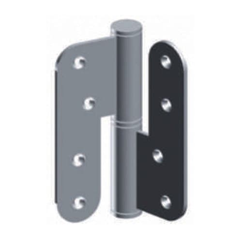Paumelle inox brossé BR droite N 16 mm droite 120 x 86 mm