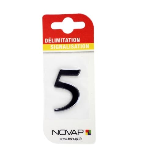 Chiffres autocollants en relief 60 mm noir 9