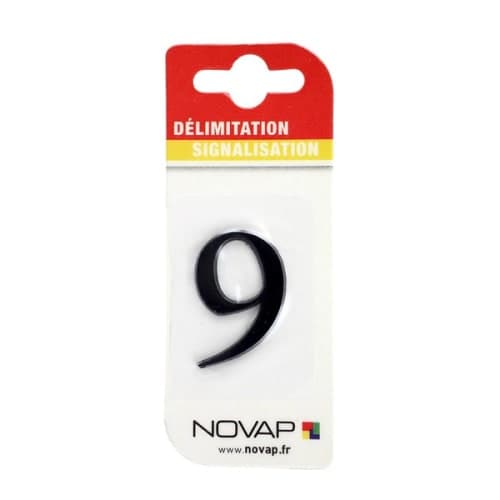 Chiffres autocollants en relief 60 mm noir 5