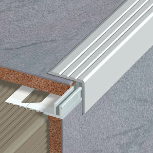 Nez de marche adaptable et adhésif 25 x 24 alu naturel