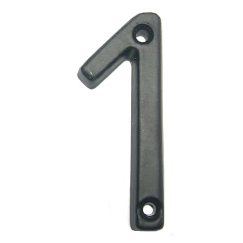 Chiffre 2 petit baton aluminium noir 2 vis 60 x 40 mm