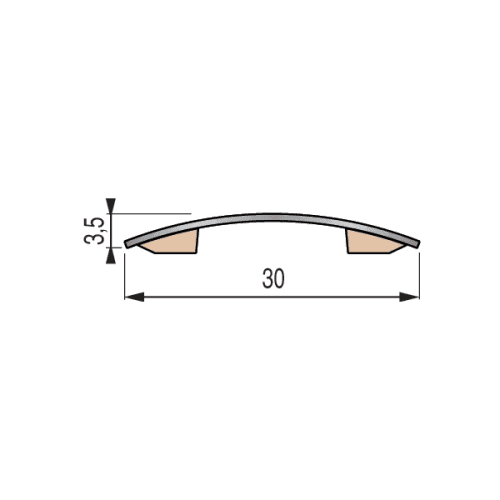 Seuil plat PRESTO 30 x 930 mm - Inox brillant
