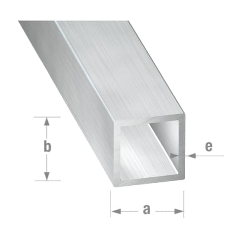 Tube carré 16 x 16 x 1,5 mm - Aluminium brut
