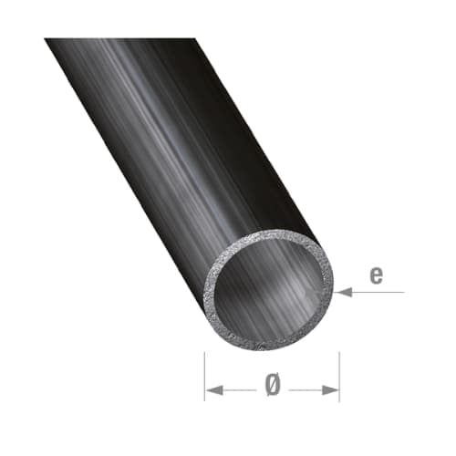 Tube rond Ă25 x 1,5 mm - Acier PAF verni