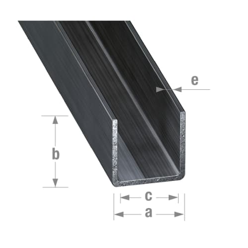 Profilé U 11 x 9 x 1,5 mm - Acier profilé à froid verni