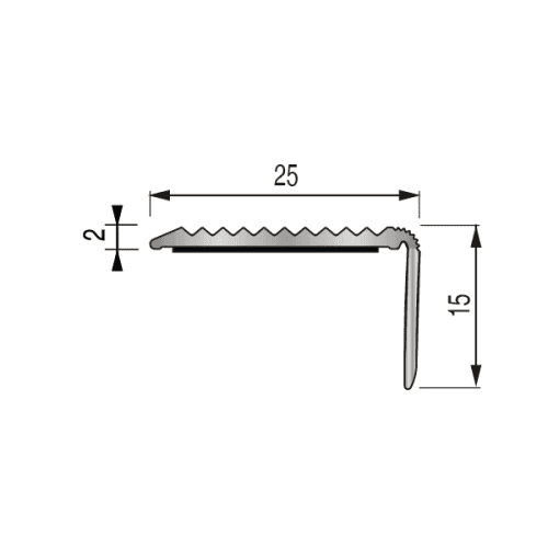 Nez de marche évolutif 2CBIS à visser 67 x 32 mm - Naturel