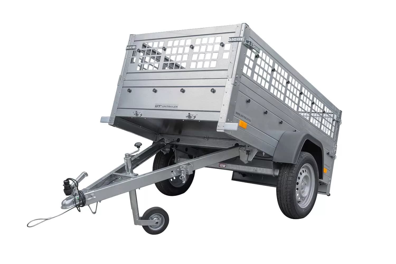 Top remorque GARDEN TRAILER 200 KIPP avec rehausses grillagées et roue jockey