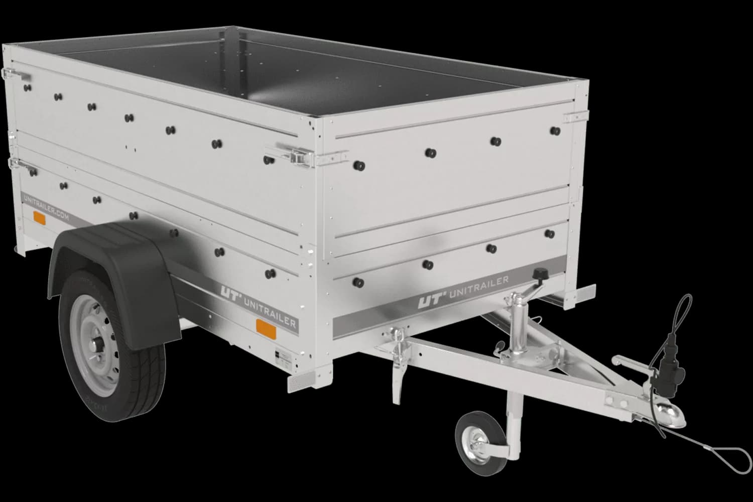 Remorque Garden Trailer 200 KIPP avec roue jockey et rehausses des ridelles