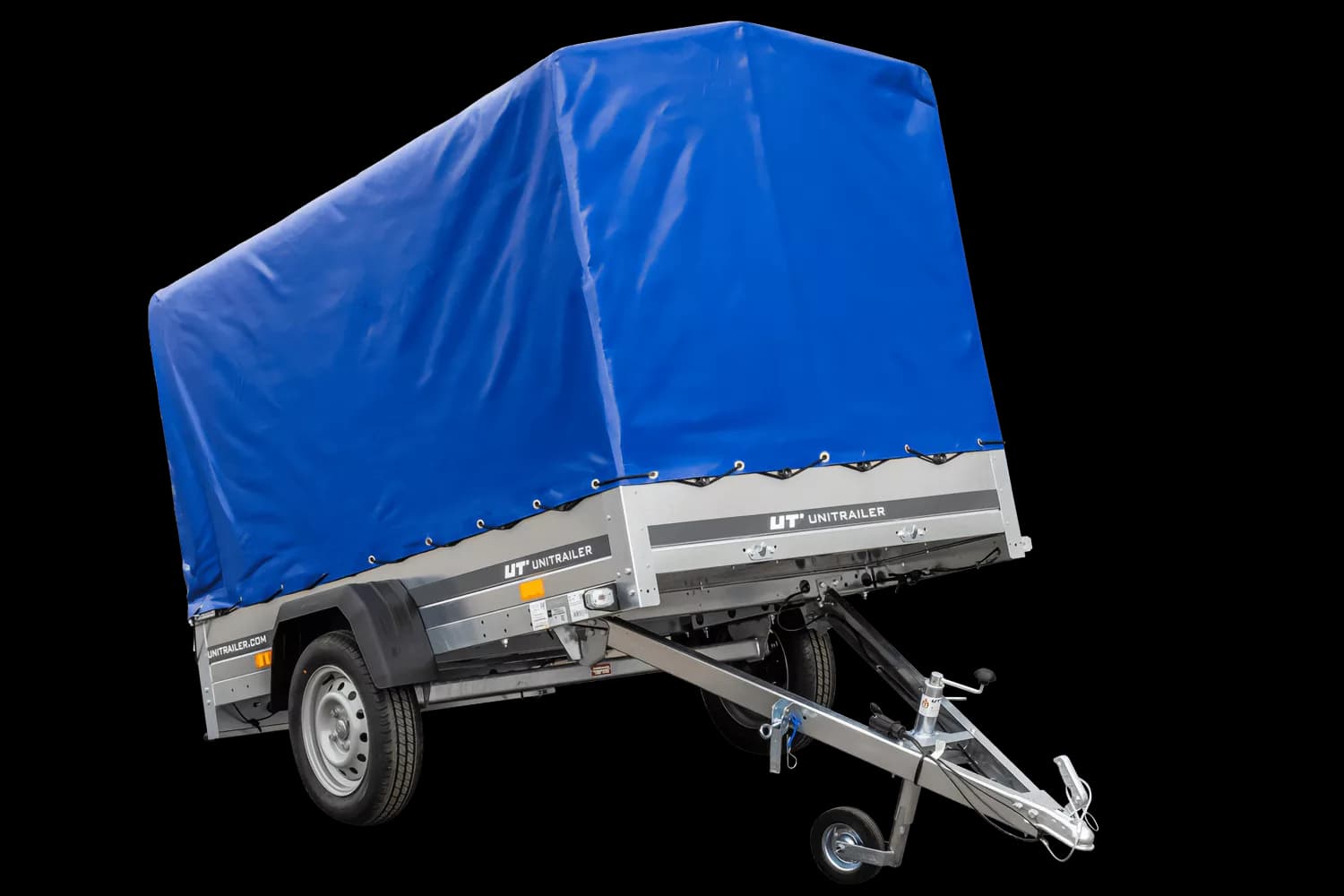 Remorque routière avec bâche haute (110 cm), arceau (110 cm) et roue jockey 230×125 Garden Trailer 230 KIPP