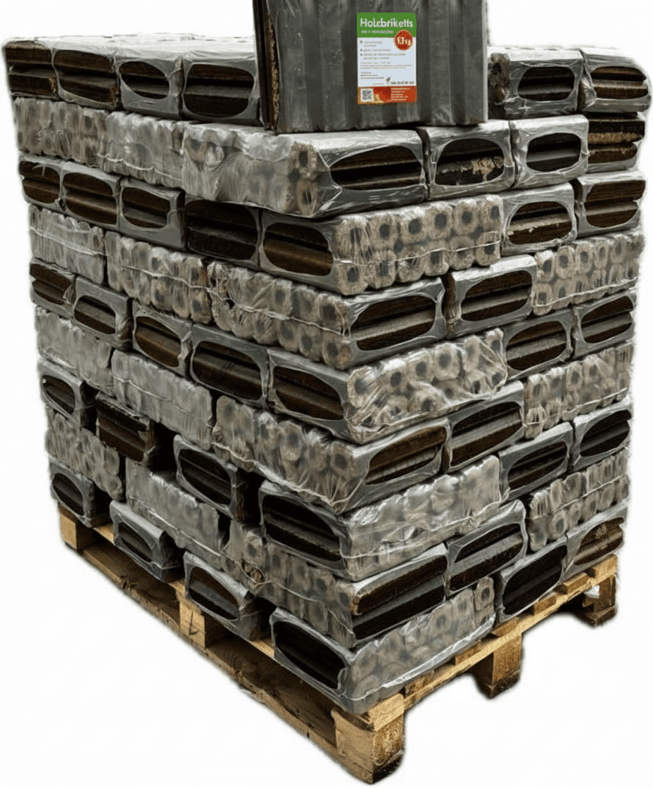Pini Kay Hartholzbriketts Eiche mit Zugloch 960 kg Palette