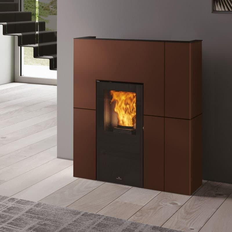 Edilkamin Blade H 15 Evo wasserführender Pelletofen Stahl Bronze