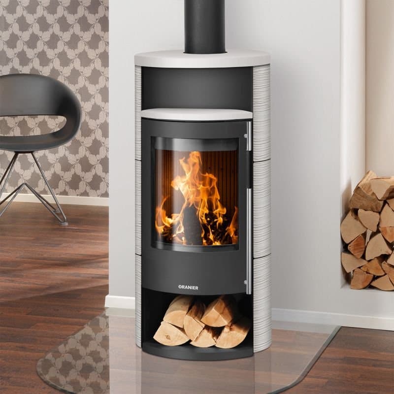 Oranier Polar Neo 4 Kaminofen Stahl Schwarz / Keramik Seidenweiß