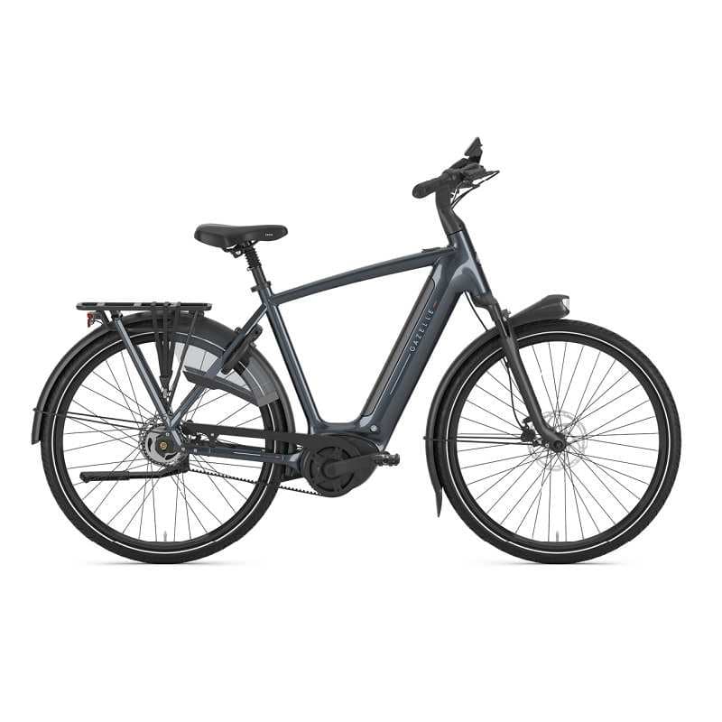 VTC électrique Gazelle Grenoble C5 HMB - Haut , 540 Wh , Gris foncé