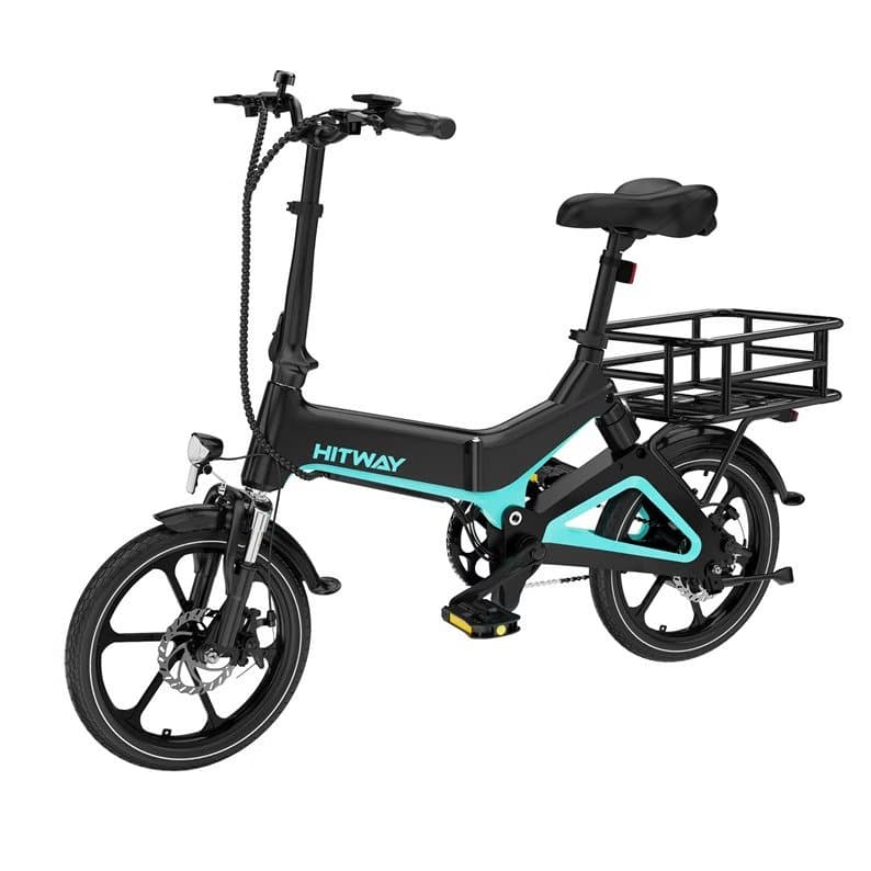 Vélo à assistance électrique pliant Hitway BK2 16" avec panier - Noir