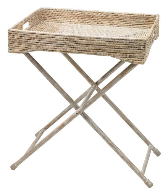 Grand plateau en rotin naturel Levant avec pieds